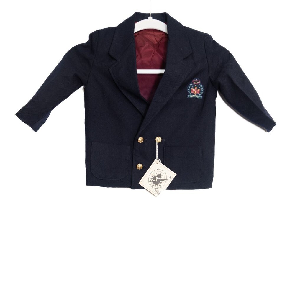 Good Lad of Philadelphia Size 2T Navy Blue Toddler Blazer W/ Gold Buttons & Embr